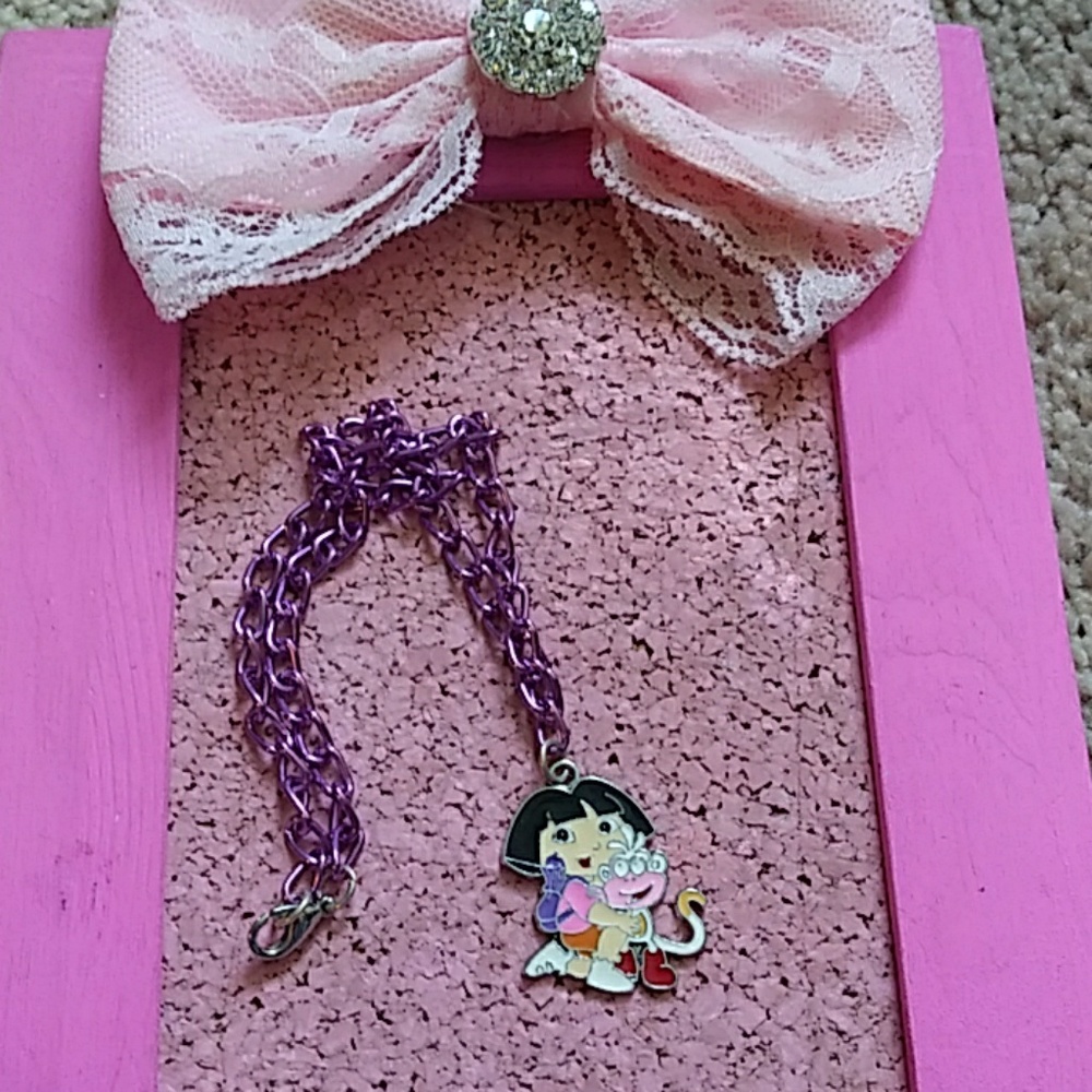 Handmade dora and boots charm necklace